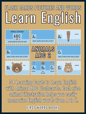 cover image of Animals ABC 2--Flash Cards Pictures and Words Learn English